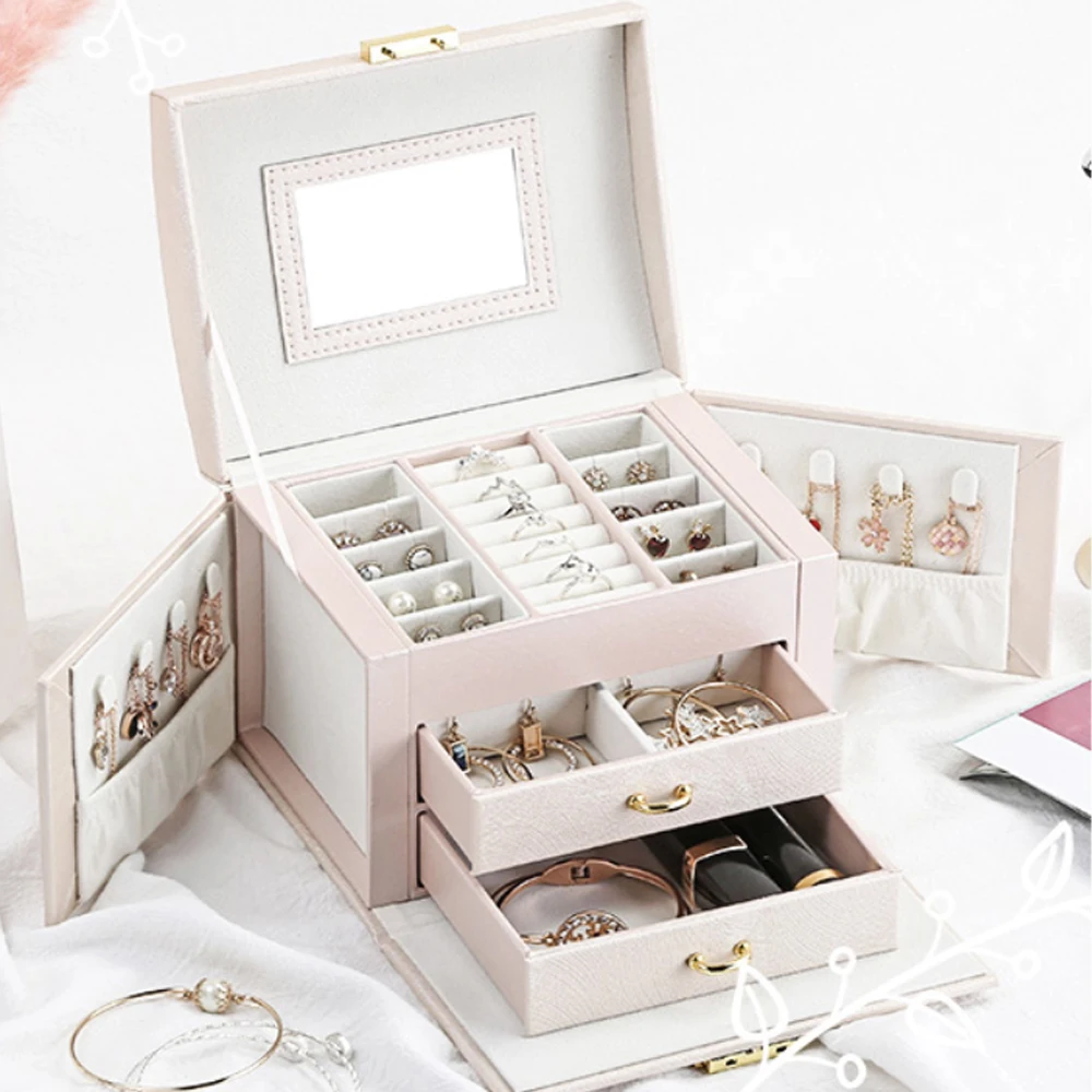 SOLEDI кожаные легкие ювелирные изделия ящик для хранения многофункциональный с