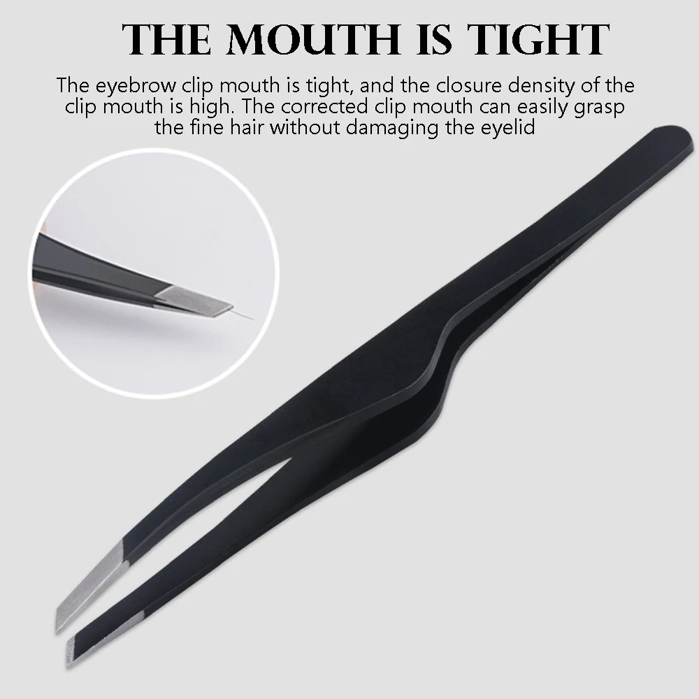 

Professional Stainless Steel Slant Tip Hair Removal Eyebrow Tweezers Makeup Useful Hand Tool