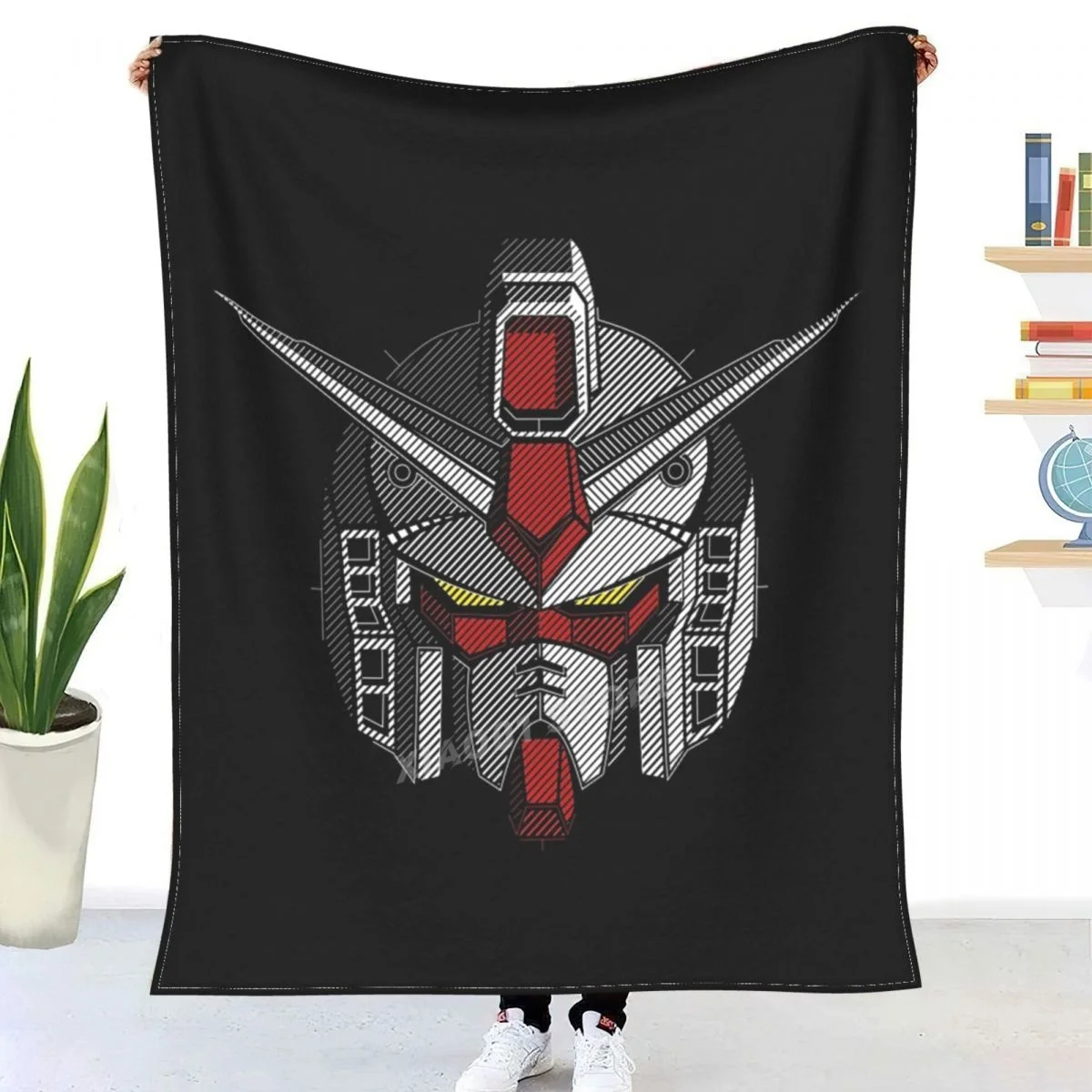 

095b Gundam искусственная голова плед одеяло шерпа одеяло постельное белье мягкое одеяло s