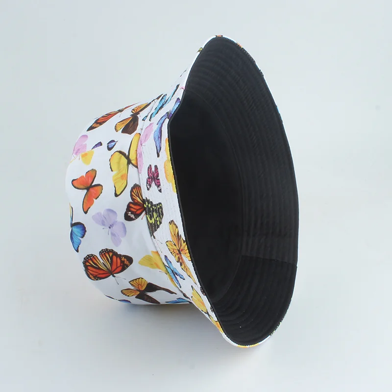 

2021 New Fashion Butterfly Bucket Hats Beach Sun Hat Cap Summer Hat Gorros