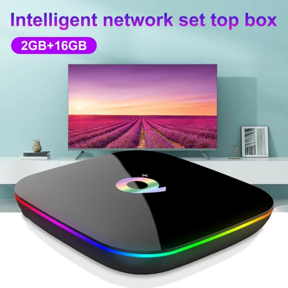 

2021 New Q Plus Smart TV Box A-ndroid 9.0 TV Box 2GB-RAM/16GB ROM 2.4G WiFi 6K DLNA Smart TV BOX