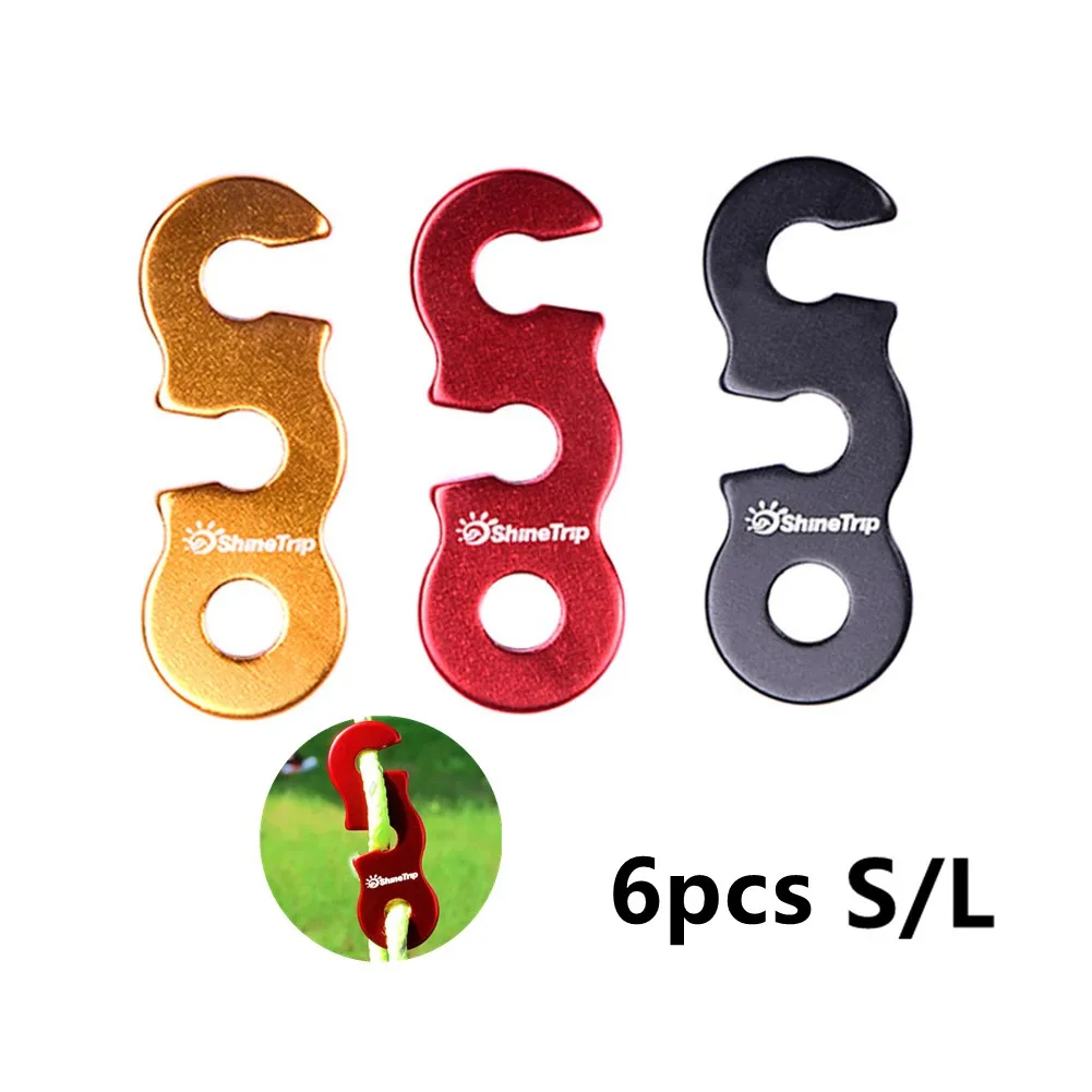 

6Pcs Hiking Camping Winter Tent Pegs Camper Accessories Travel Awning Lock Cord Rope Fastener Guy Line Tensioners Bent Runner