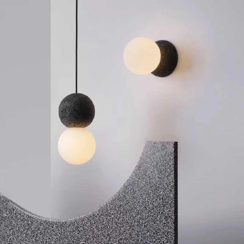

Postmodern minimalist LED restaurant chandelier creative glass ball chandelier lighting indoor bedroom bedside bar hanging lamp