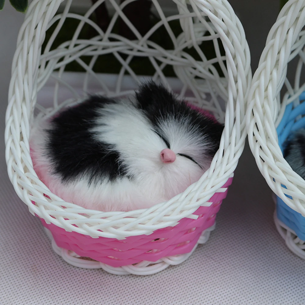 Милые имитации кошек котят со звуком плюшевая кукла игрушка миниатюрная фигурка