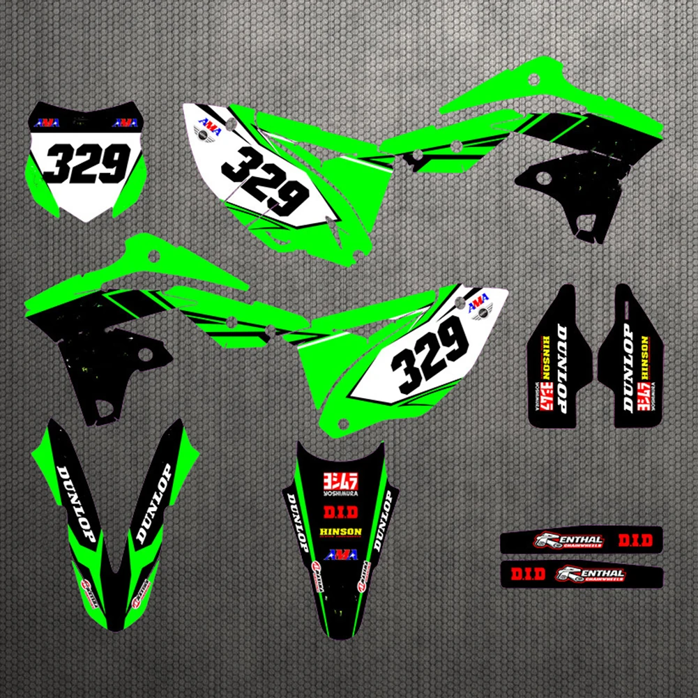Мотоциклетные наклейки KXF 250 с бесплатными цифрами графические фоны для Kawasaki KX250F