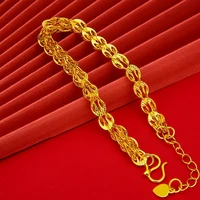 women bracelet chain 18k yellow gold filled classic hollow light wrist jewelry gift