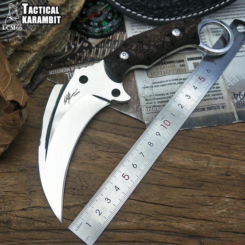 

LCM66 Karambit Military scorpion claw knife outdoor camping jungle survival battle Fixed blade hunting knives self defense tool