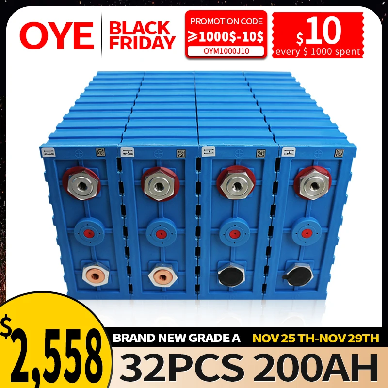 

100% новый Calb 32 шт. 3,2 В 200AH литиевый фосфатный элемент Lifepo4 аккумулятор DIY солнечный 12 В 24 в 48 в 72 в ячейки EU US TAX FREE