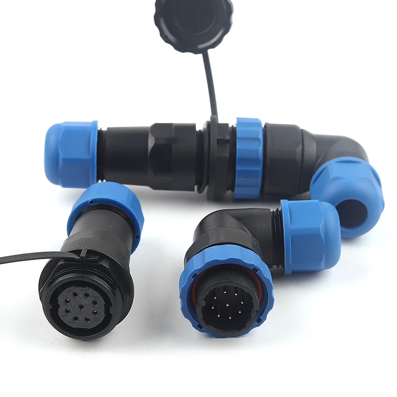 

SP28 Docking Waterproof IP68 Cable Connector 2/3/4/5/6/7/9/10/12/14/16/19/22/24/26 Pin Angle Connectors 90 Degree Elbow