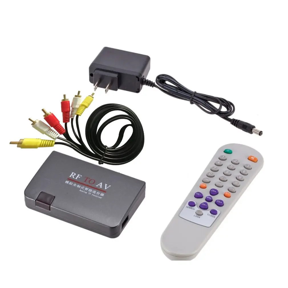 

Mini Portable RF To AV Analog TV Receiver RF To AV Converter Modulator Power Adapter USB Port with Video Cable
