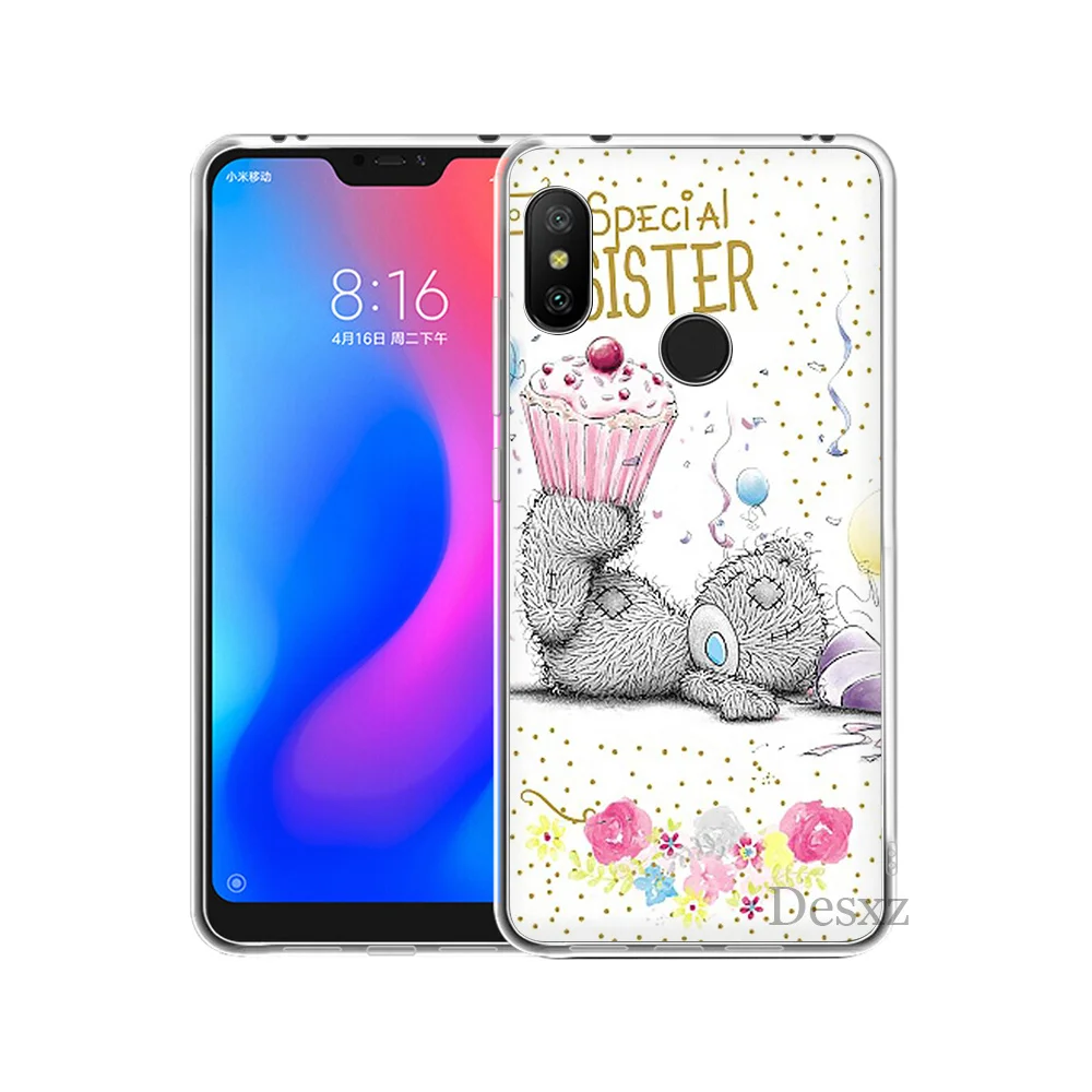 Case Lovely Teddy Bear For Xiaomi Redmi Mi 8 SE Note 5 5A 6 6X Pro MIX 2S A2 Lite Plus 4X 4A S2 F1 7 GO |