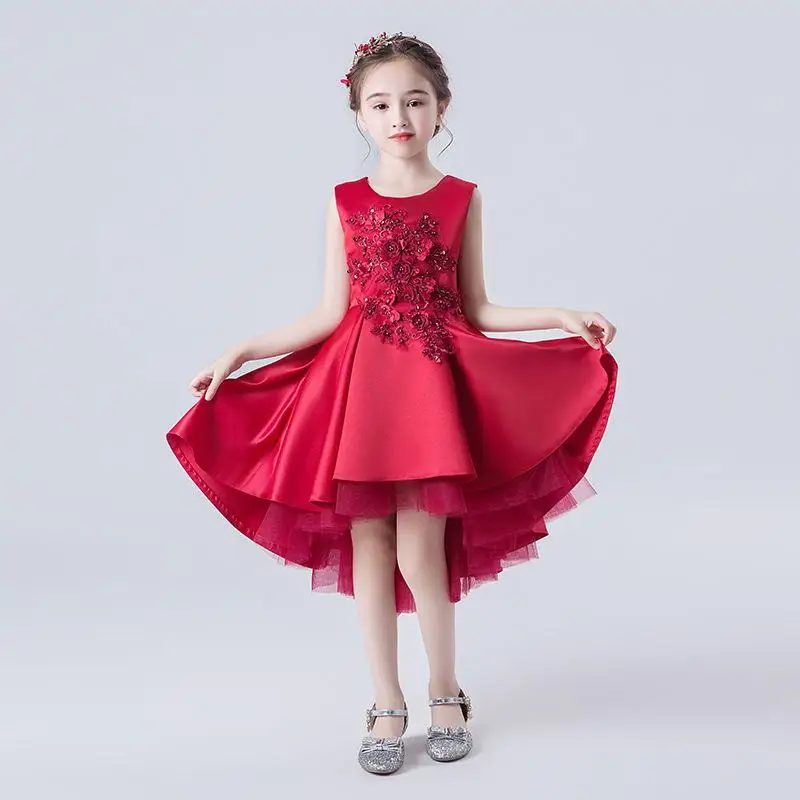 wine red no shawl Детские вечерние кружевные платья с аппликацией для девочек торжественное свадебное платье для девочек-подростков+ пальто, 2 предмета, детские платья принцессы с блестками и жемчугом, Q189 - Цвет: wine red no shawl