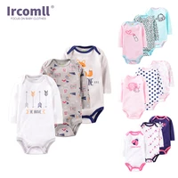 ircomll 3pcsset newborn infant baby boys clothe long sleeve cotton bodysuit jumpsuits toddler boy outfits clothing