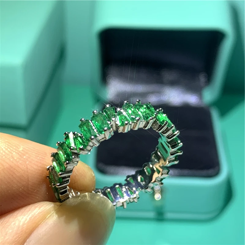 Кольцо Eternity promise Радужное AAAAA cz 925 пробы серебро роскошные вечерние Обручальные кольца для мужчин и женщин bijoux подарок - Цвет основного камня: style 8