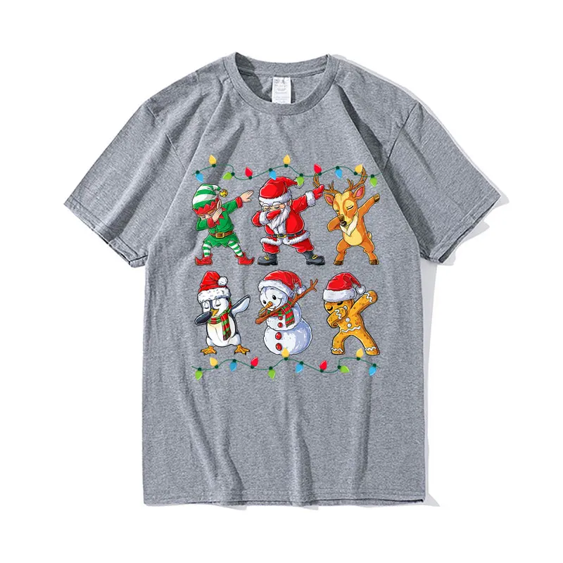 

Santa Claus T Shirt Men Women Harajuku Family Clothing Large Size Black Tops Print Merry Christmas 2021