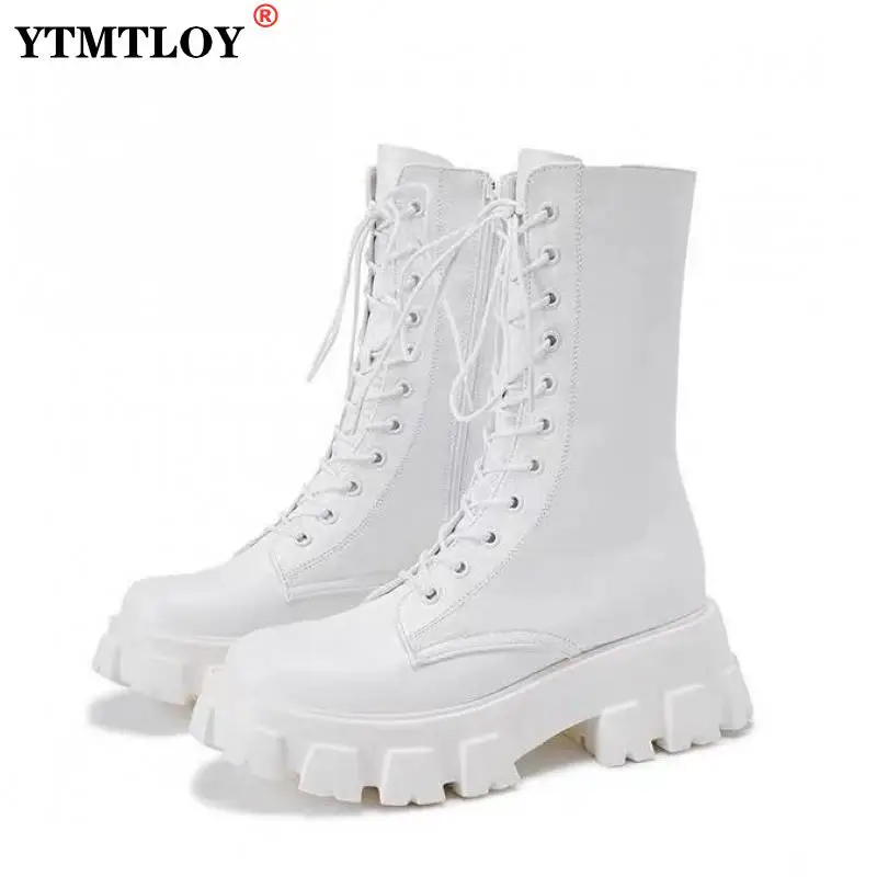 

Ботинки женские из искусственной кожи, на квадратном каблуке, с круглым носком, на шнуровке