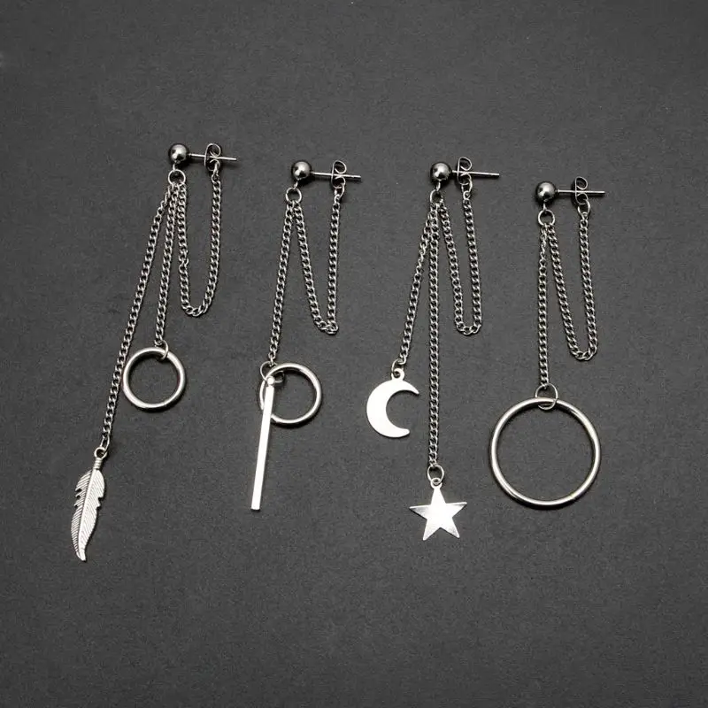 Серьги с подвеской в виде Луны звезды листа 1 шт.