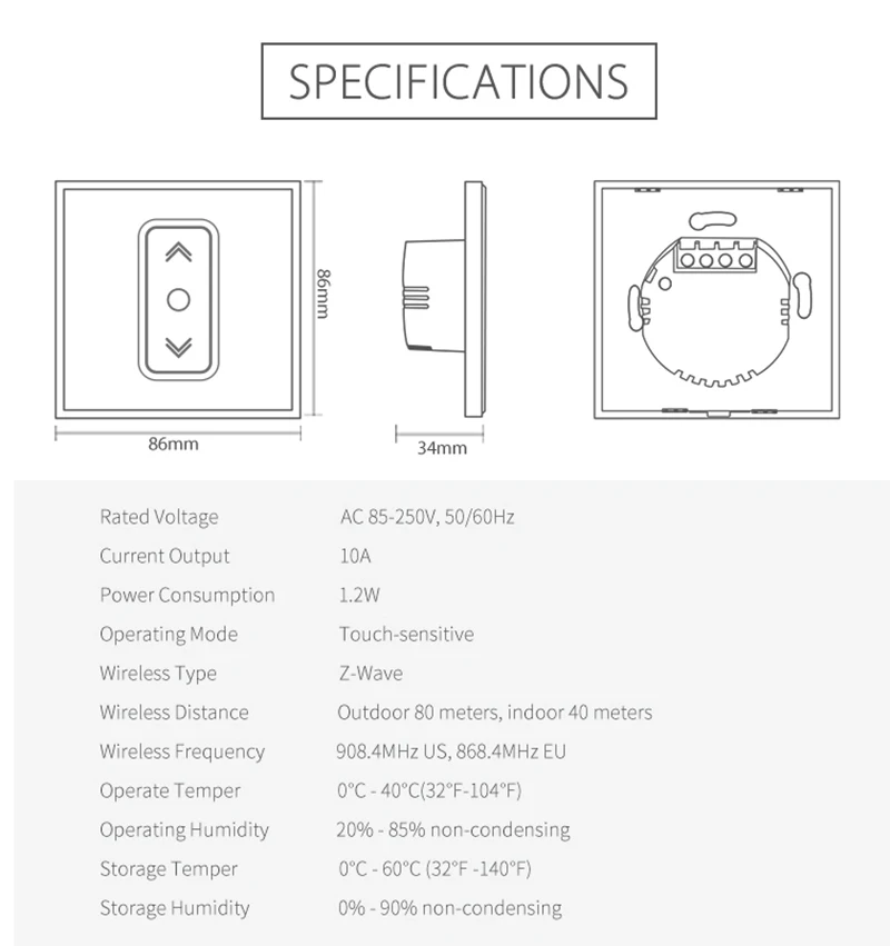 NEO Coolcam умный дом Z Wave Plus умная штора переключатель для Электрический моторизованный занавес слепой Ролик затвора ЕС 868,4 МГц