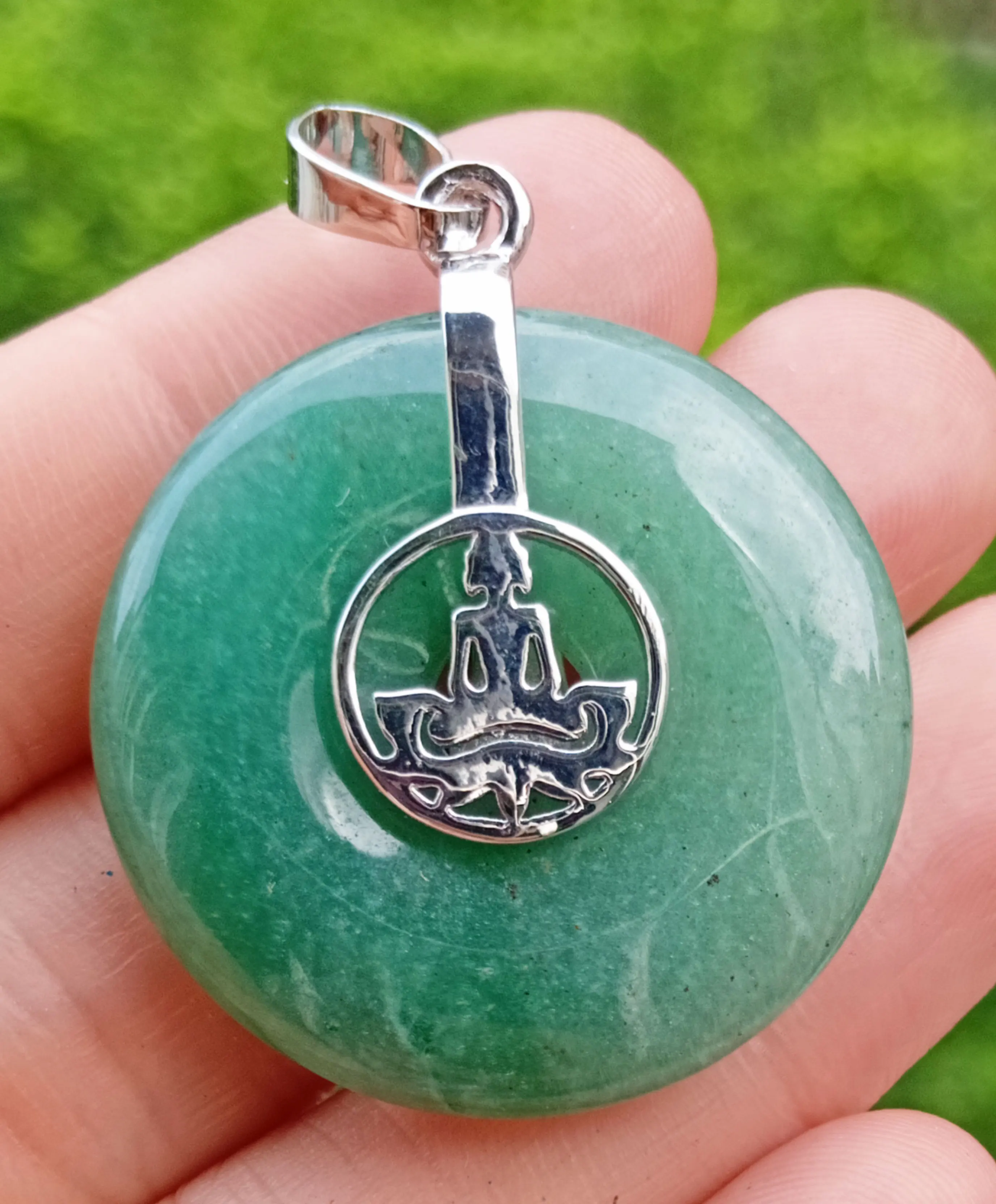 Камень зелёный авантюрин Йога Будда Кулон волшебная энергия рейки исцеляющий