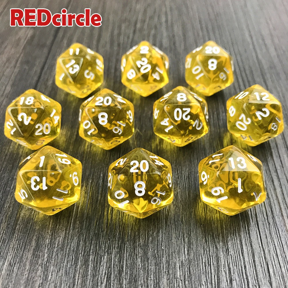Dnd Polyhedral D20 10 шт./компл. высококачественные прозрачные/Прозрачные Цифровые