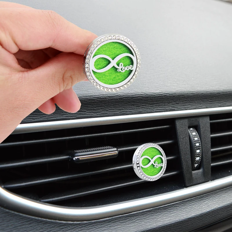 30 мм нержавеющая сталь + сплав кристалл автомобильный масляный диффузор медальон