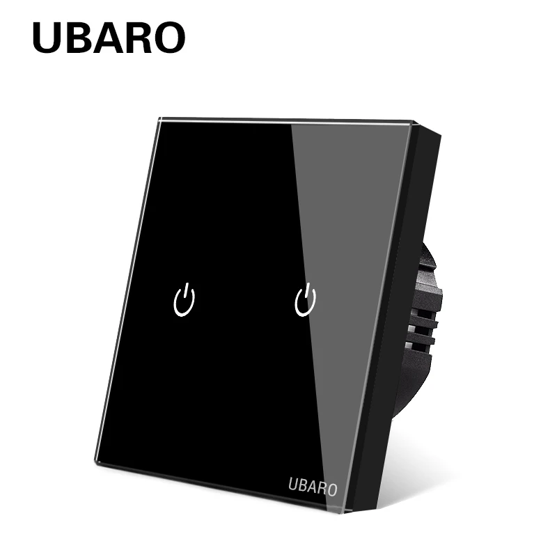 UBARO белый кристалл стеклянная панель светильник настенный сенсорный выключатель