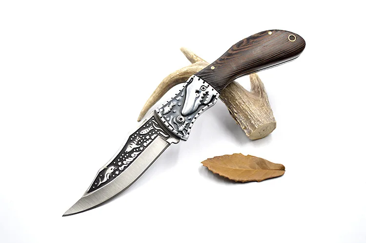 Складной нож с деревянной ручкой лезвие из стали 5Cr15 58HRC карманные ножи