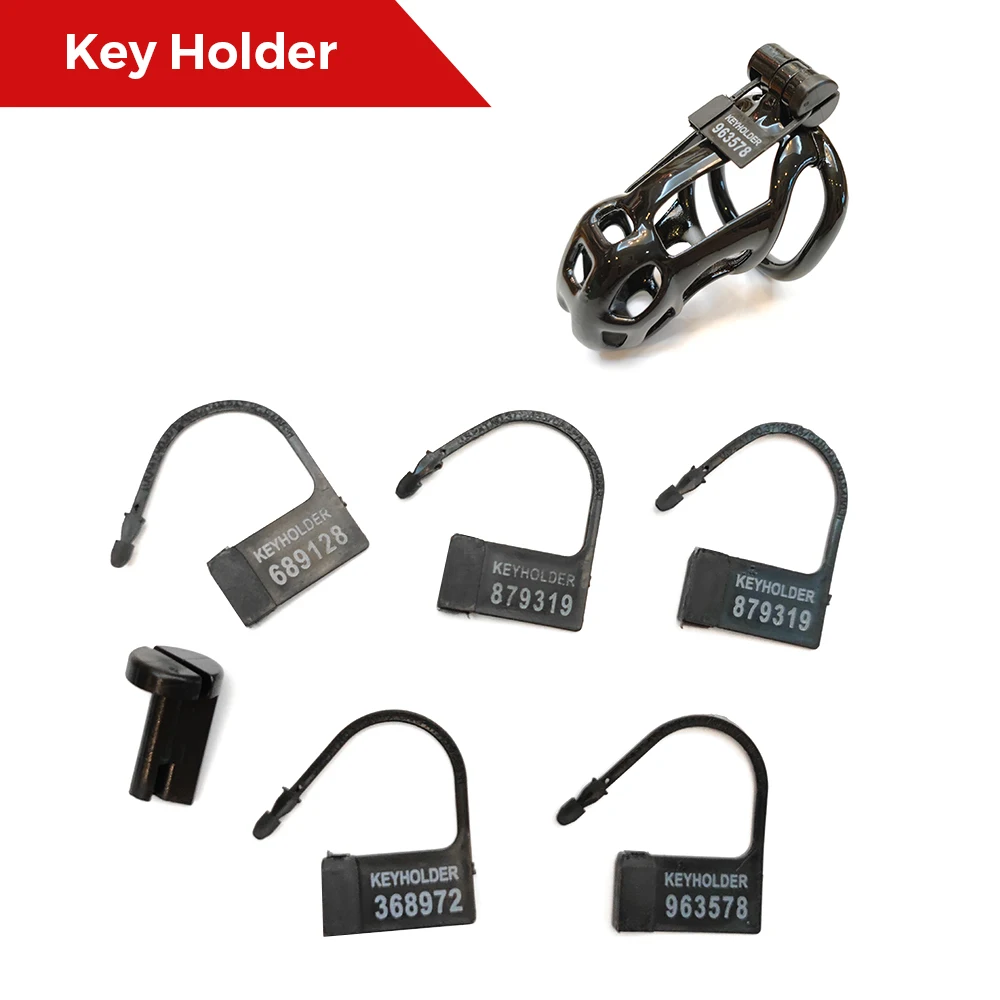 

NEW Keyholder Air Lock Pin For Mamba Cobra Cock Cage with 5pcs Plastic One-time Code Lock Chastity Device Lock Spare Key Holder