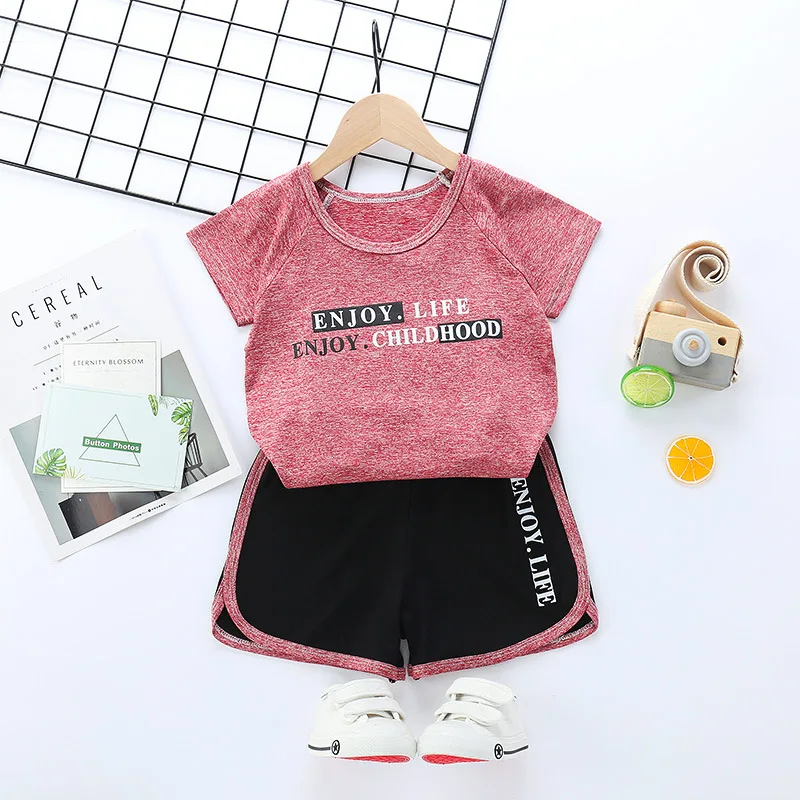 Kids Sports Running Set Children Sport Suit Jogging Shirt Shorts Underwear Sportswear Gym Tracksuit Summer Baby Girl Boy Clothes | Детская