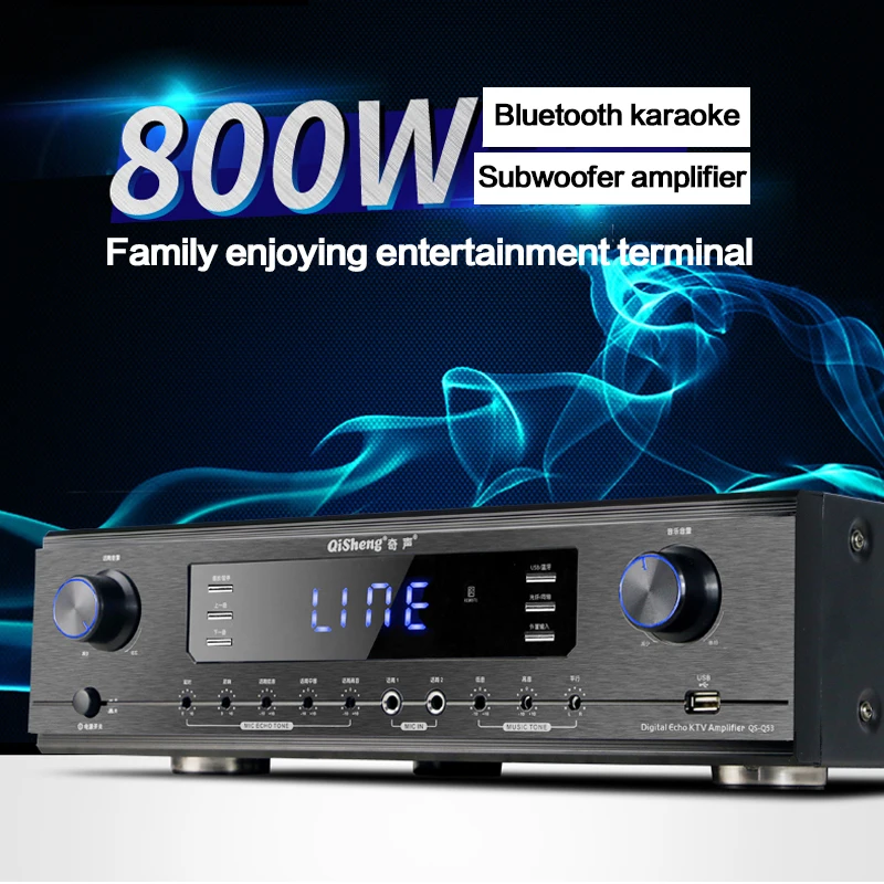 Усилитель высокой мощности KYYSLB 800 Вт 8 16 Ом домашний Bluetooth KTV сценический сабвуфер