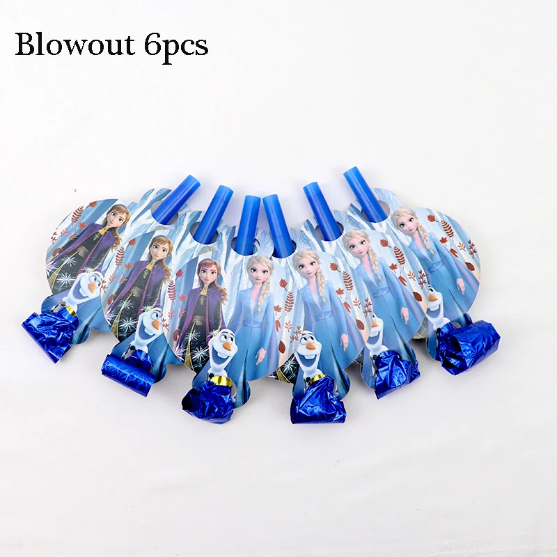 Blowout 6pcs Платье принцессы «Холодное сердце» 2 вечерние поставки «Холодное сердце» вечерние Бумага соломы тарелки чашки для девочек с героями мультфильма «Холодное сердце»; 2 платья Эльзы и Анны для дня рождения Декор вечерние скатерть - Цвет: Blowout 6pcs
