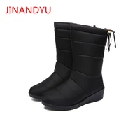 big size 42 snow boots warm short plush wedge platform sneakers ladies winter boots wine red black shoes for women ankle boots
