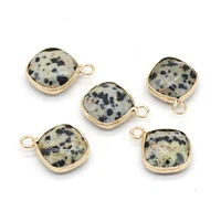 2pcs small pendants natural stone damation jasper irregular round charms for jewelry making diy necklace earring accessories