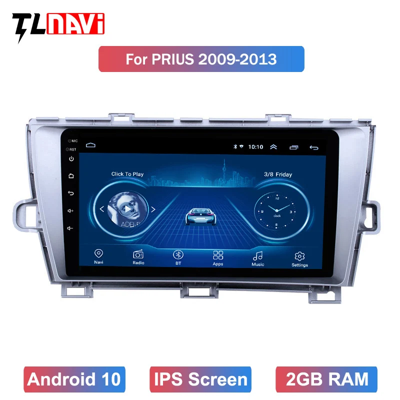 9 дюймов Android 10 GPS навигация Радио для 2009 2013Toyota Prius LHD RHD с Bluetooth USB WIFI|Мониторы авто| |