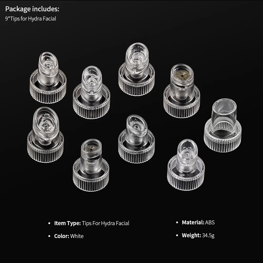5Set 9PCS/Set Hydra Facial Device Tips Head Replacement For Water Oxygen Dermabrasion Machine Skin Cleansing Peeling Instrument |