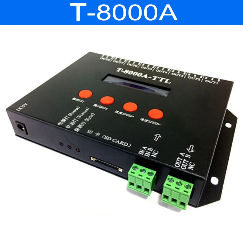 Светодиодный 2048 Пиксели T 8000A SD CardAPA102 мульти Функция полный Цвет синхронизировать