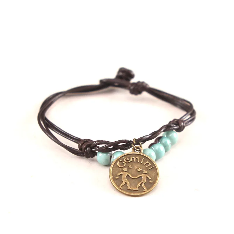 Бусины браслет 12 Созвездие керамические Цзиндэчжэнь ручной работы цветок