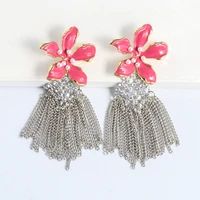 new metal flowers earrings bohemian tassel romantic earring luxury earing for women jewelry accessories party gift