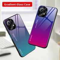 gradient tempered glass fashion phone case for xiaomi 11 lite ultra 10 lite 10 pro 9 pro 8 poco x3 nfc m3 protective cover