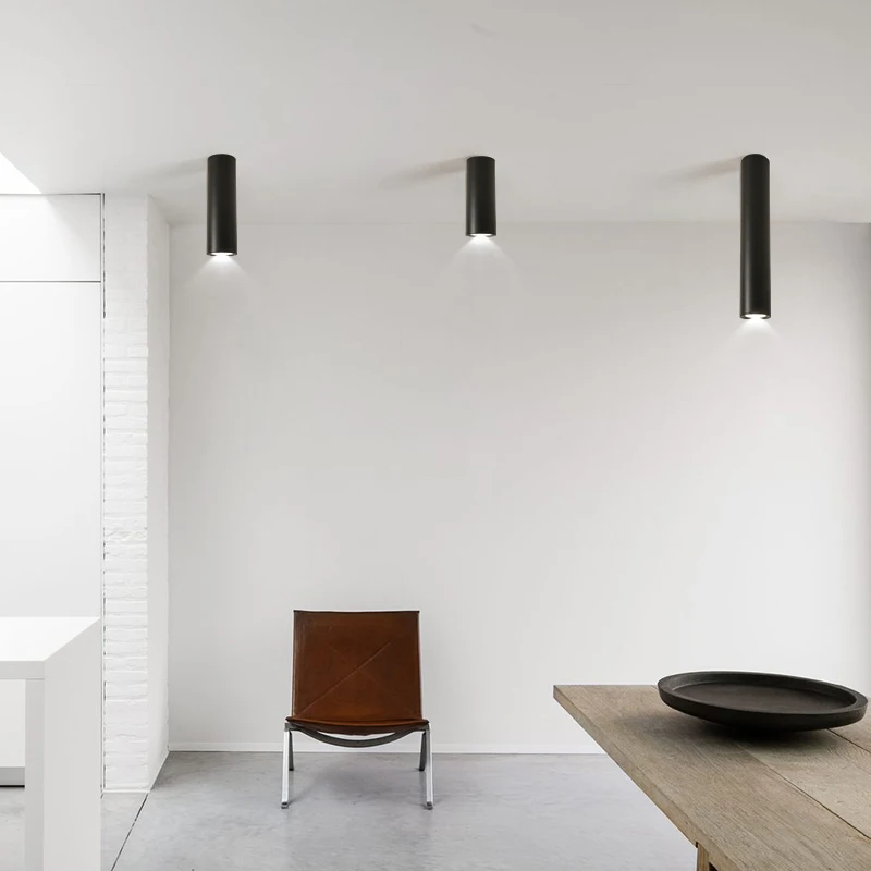 

Nordic modern led ceiling lamp surface mounted spotlight circular long tube indoor aluminum downlight bar shop corridor lights