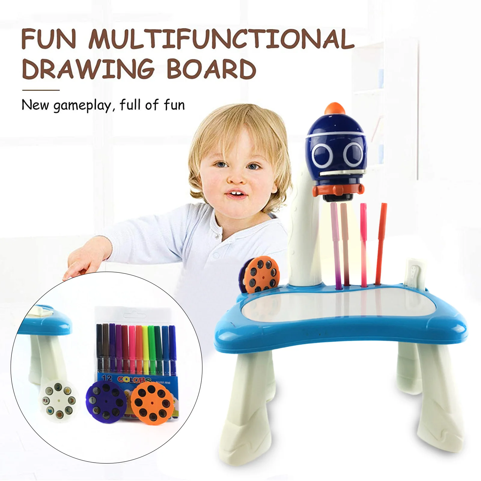 

Children Projector Art Drawing Table Toys Kids Painting Board Desk Arts And Crafts Projection Montessori Learning Juguetes