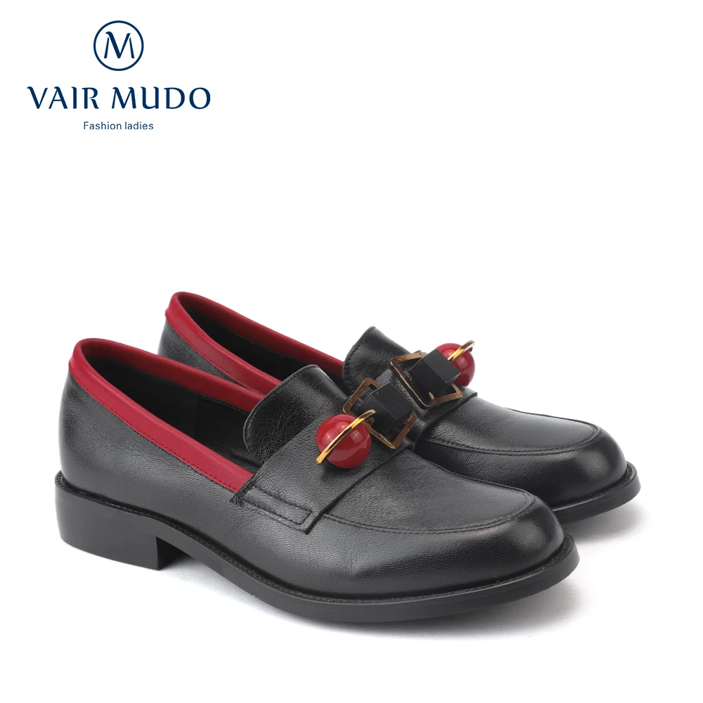VAIR MUDO/Женская обувь из коровьей кожи Туфли-лодочки Тонкие черные модные туфли
