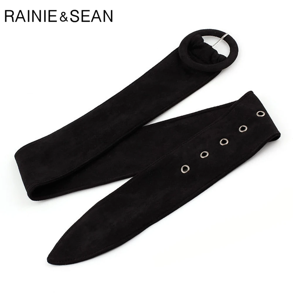 Ремень женский замшевый с круглой пряжкой 108 см|Женские ремни| |