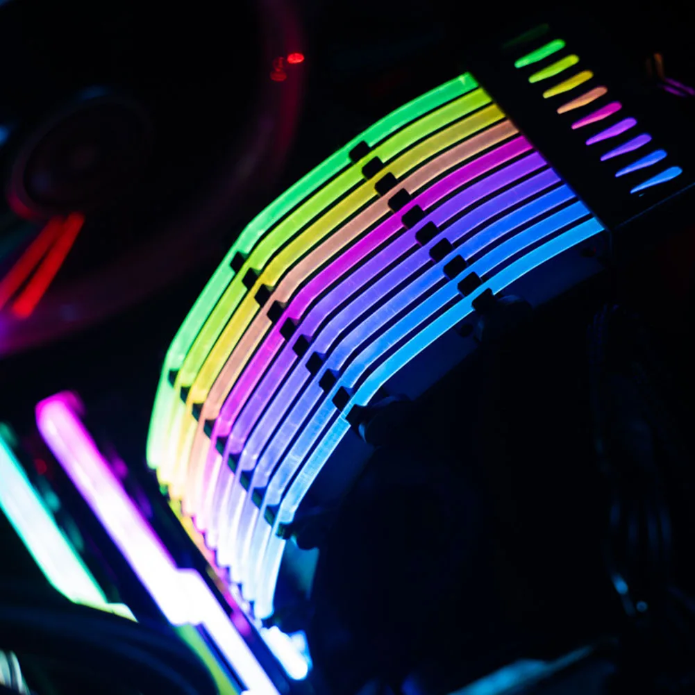 

JONSBO DY-1 24 Pin Материнская плата ARGB кабель питания с ручным управлением Rainbow Bridge Streamer Lighting 5V ARGB AURA SYNC Cord Wire