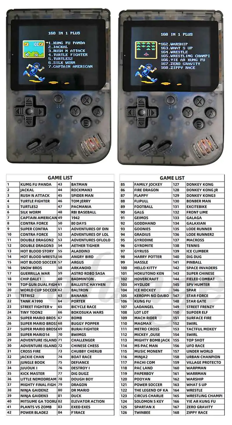 Retro FC 168 in 1 Video Game Console Games VS BittBoy Pocketgo Consola Retro Game Mini Handheld Players 8 Bit Classic Gamepad