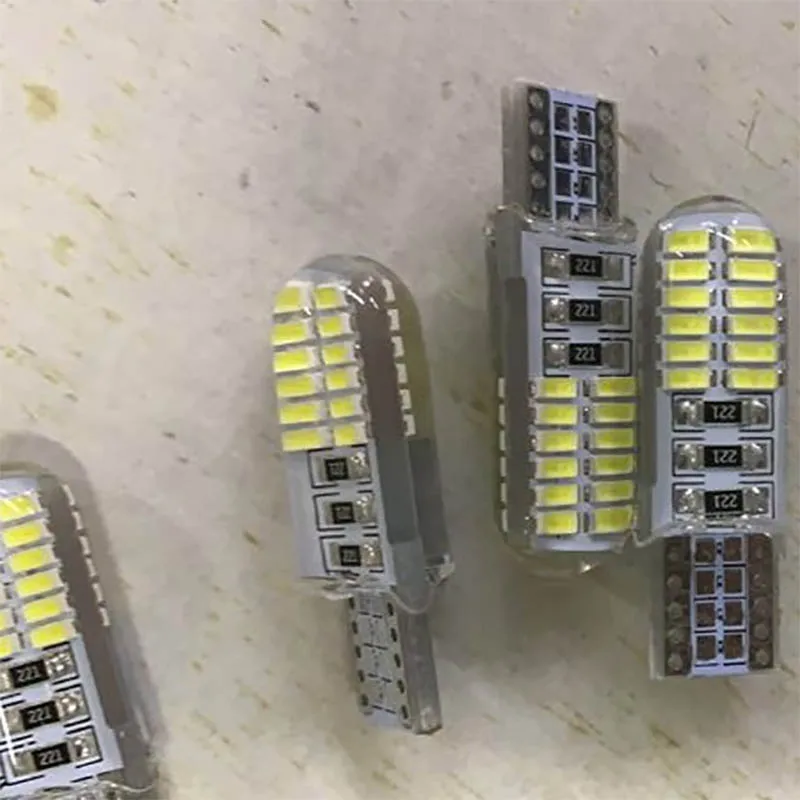 100 шт./лот T10 24SMD W5W 3014 Светодиодный Клин Sinicone Светильник лампы белый High Lumen стробоскопическая вспышка