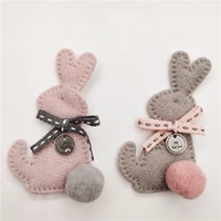10pcslot rabbit shape with bowknot decoration padded appliques for headwear decoration handmade hair clip accessories