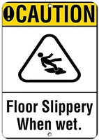 12x8 inchescaution floor slippery when wet hazard sign aluminum sign metal signs tin sin plate metal wall poster plaque
