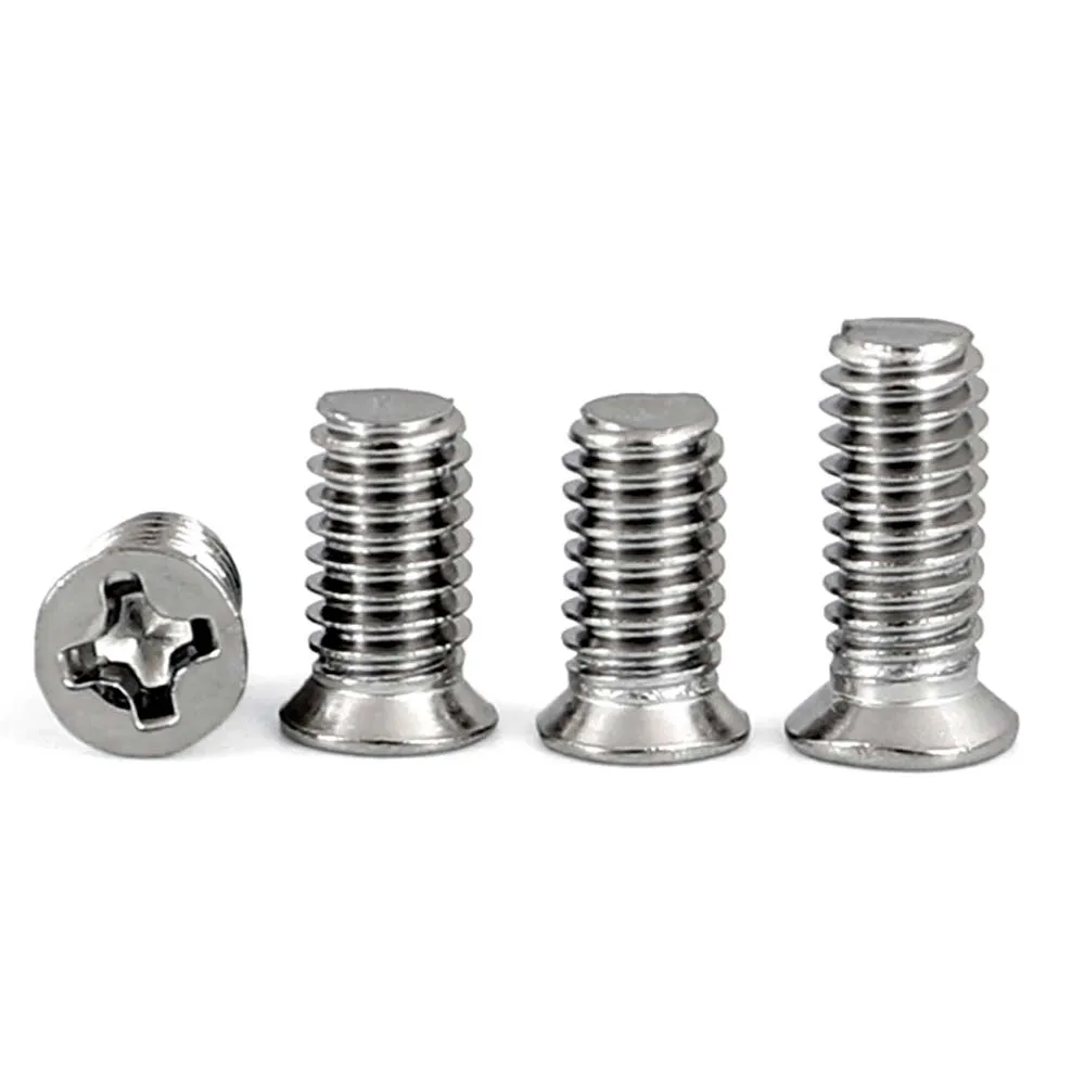 50pcs M1.6 M2 M2.5 M3 M4 304 A2 Stainless Steel Nonstandard Small Head Cross Recessed Phillips Flat Countersunk Bolts Screw |