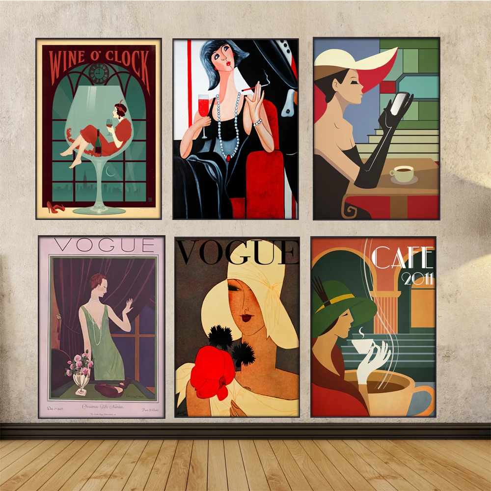 

Modern Fashion Wall Art Vogue Women Poster Picture Abstract Canvas Cartoon Painting Lady Figure Prints Portrait Wall Decor